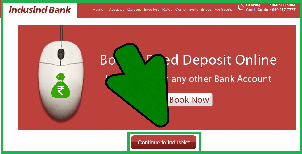 how to login Online banking in Indusind Bank